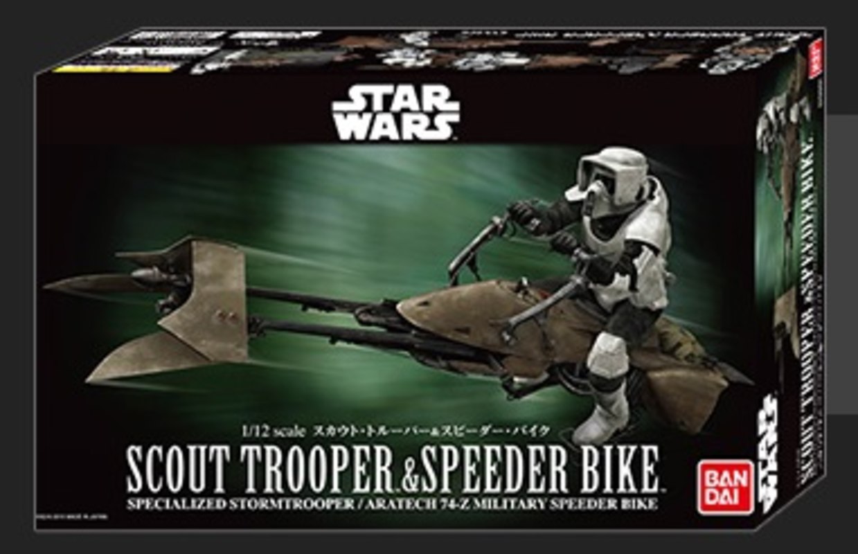 Star Wars Scout Trooper & Speeder Bike 1/12 scale plastic model 