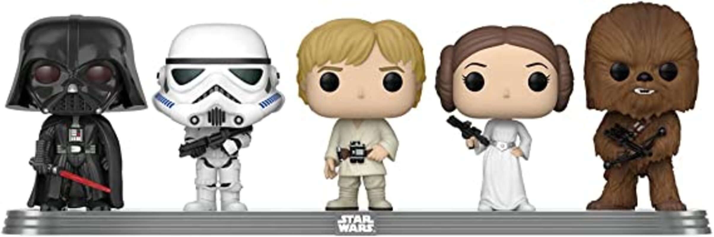 Exclusive Star Wars Chewbacca, Darth Vader, Luke Skywalker, Princess  Leia, & Stormtrooper Funko Pop! 5 Pack