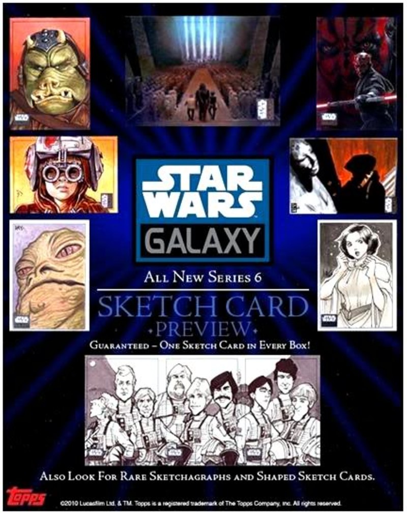 2011 Topps Star Wars Galaxy Series Etched Foil Puzzle Picture Card Set 1-6. Rare