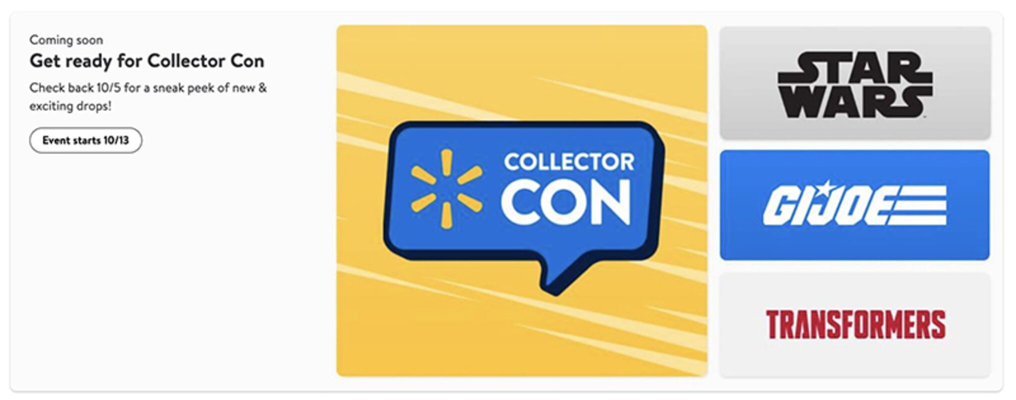 Walmart Collector Con Returns October 13th